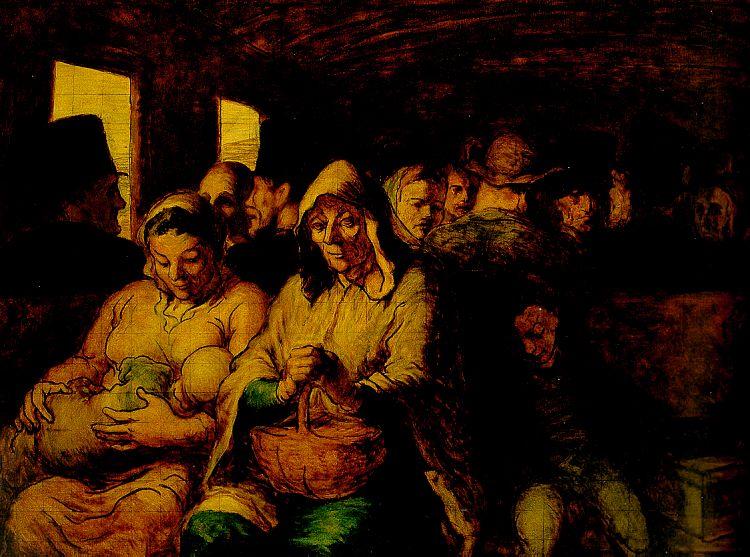 Honore  Daumier The Third Class Carriage